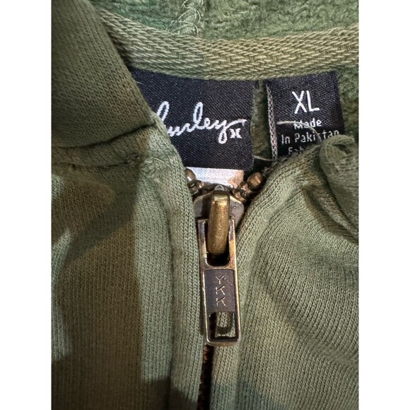 Vintage Hurley Hoodie Men’s XL Green Zip Up Sweater Skate Surf Y2K Grunge - Picture 4 of 5